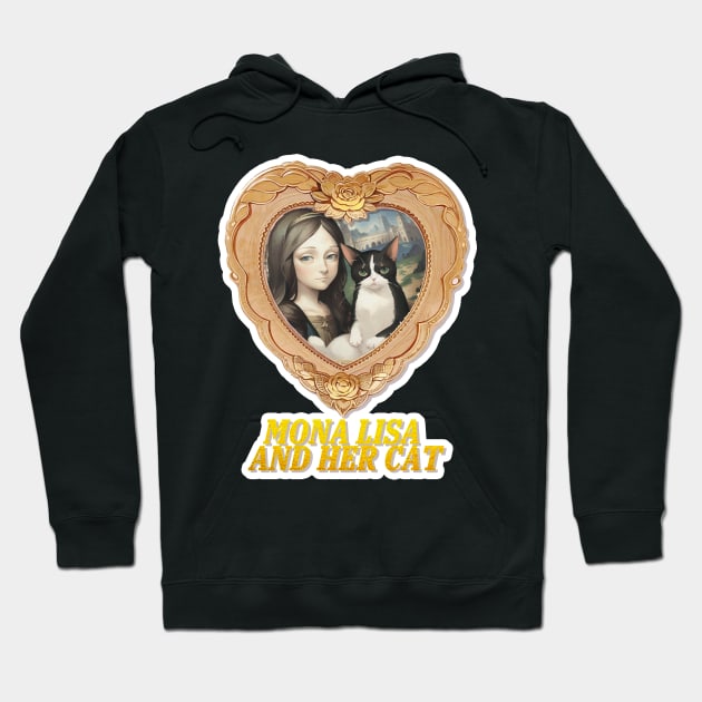 Mona Lisa and her cat Hoodie by LycheeDesign